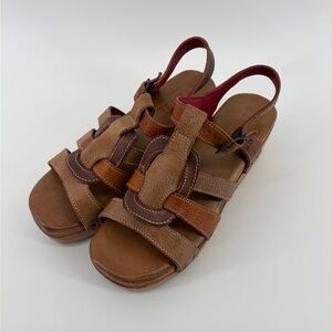 Fabiola‎ Bed Stu Leather Wedge Sandal, Size 6.5 Pre-Owned